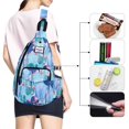 thumbnail image 6 of HAWEE Rope Sling Bag for Women and Men Casual Cross Body Backpack Adjustable Anti-slip Strap/ Bottle Pocket/ Earphone Hole for Travel Hiking Sports, Cactus, 6 of 7