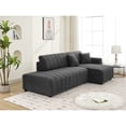 thumbnail image 5 of Dark Gray Wool Sectional With Chaise For Living Room 3 And Elegant, 5 of 6