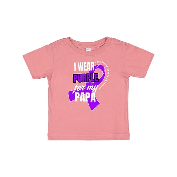 Inktastic I Wear Purple For My Papa Pancreatic Cancer Awareness Boys or Girls Baby T-Shirt