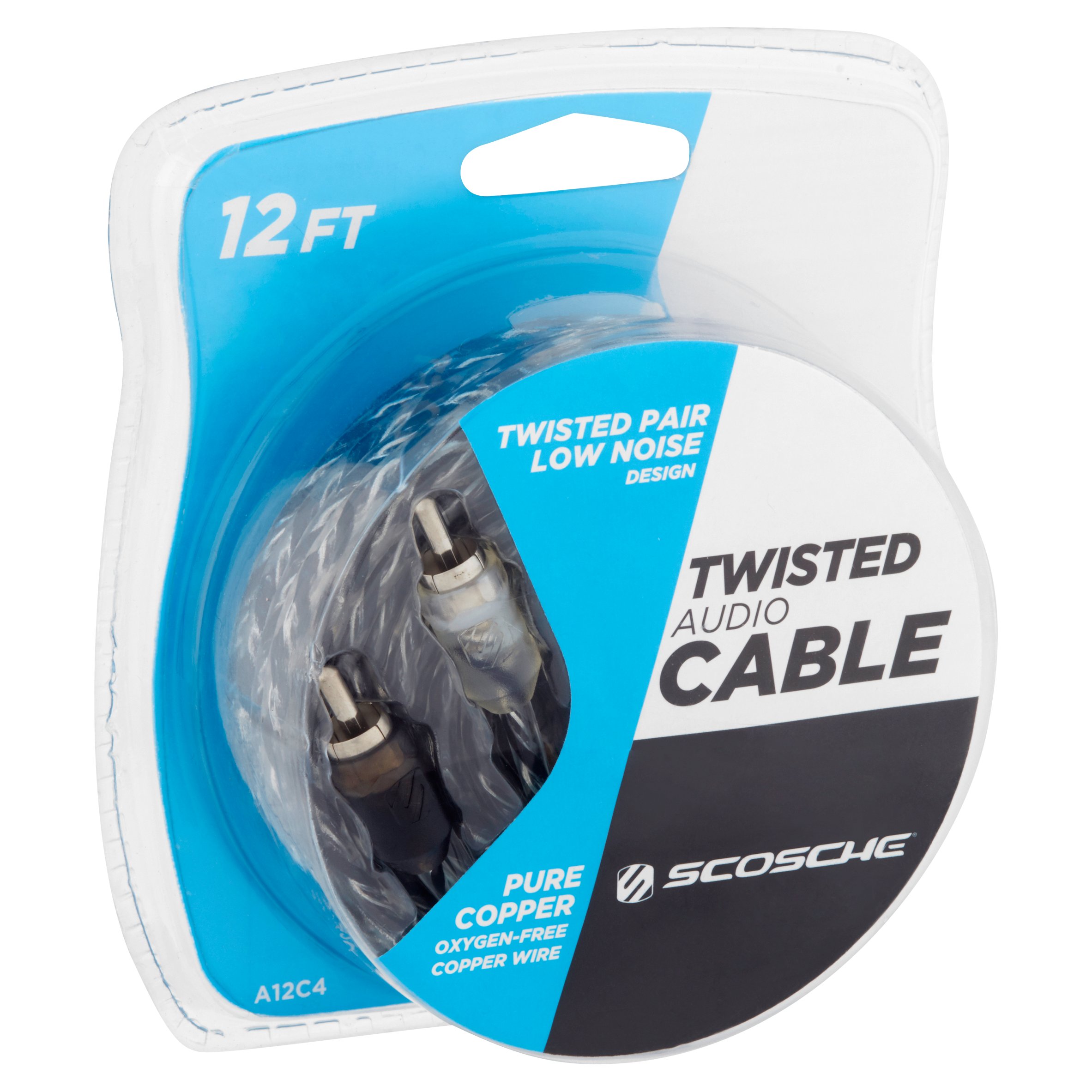 Scosche A12C4 - Twisted RCA Audio Cable (12 ft.) - image 5 of 6