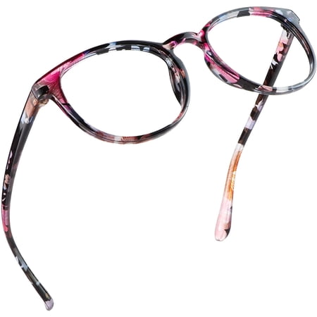 LifeArt Blue Light Blocking Glasses, Anti Eyestrain, Computer Reading Glasses, Gaming Glasses, TV Glasses for Women Men, Anti Glare (Pinkfloral, +3.75 Magnification)