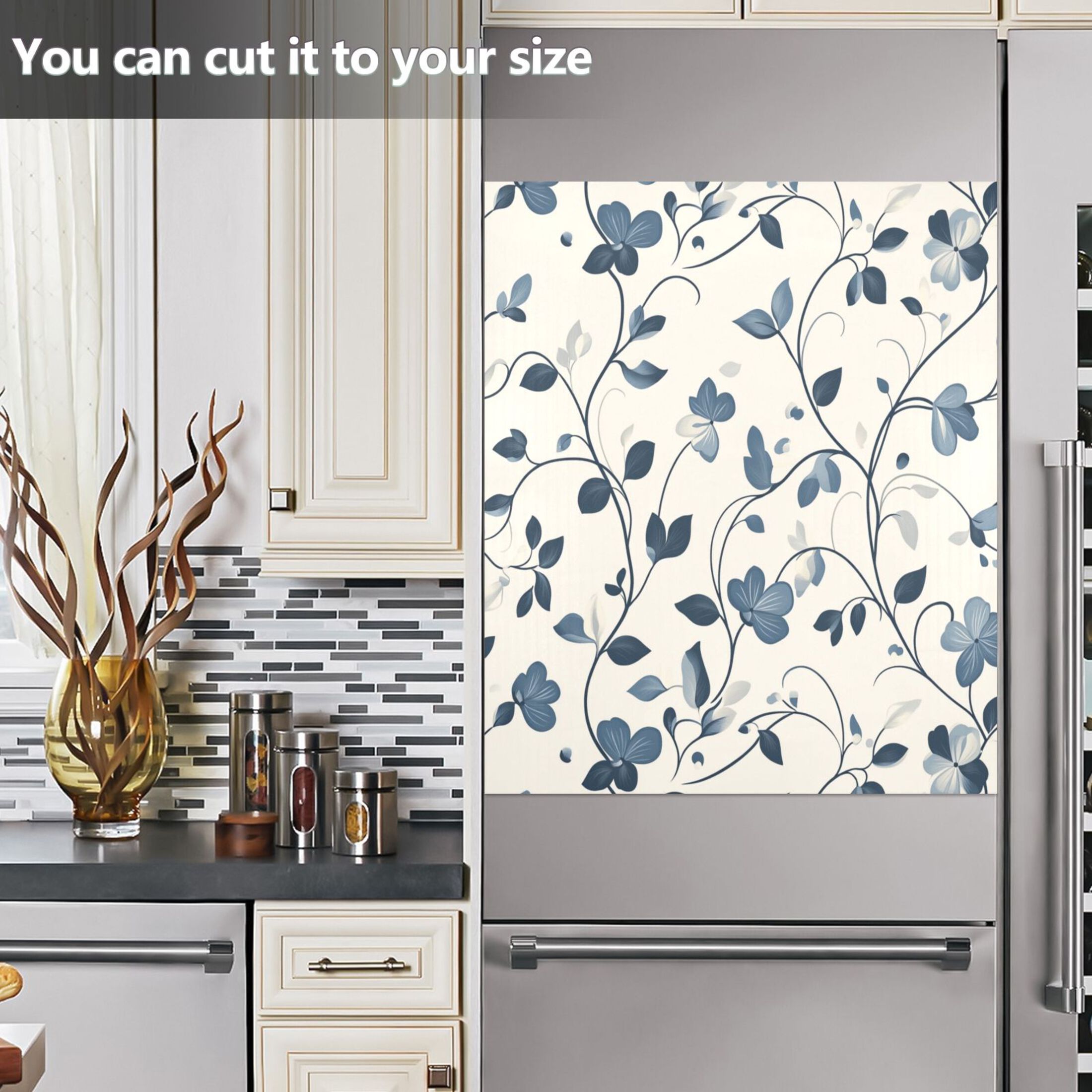 Dishwasher Magnetic Sticker 23x26 Inch Refrigerator Magnetic Sticker Washing Machine Magnetic Sticker Kitchen Panel Magnetic Sticker Home Decor Cool Cartoon Flowers