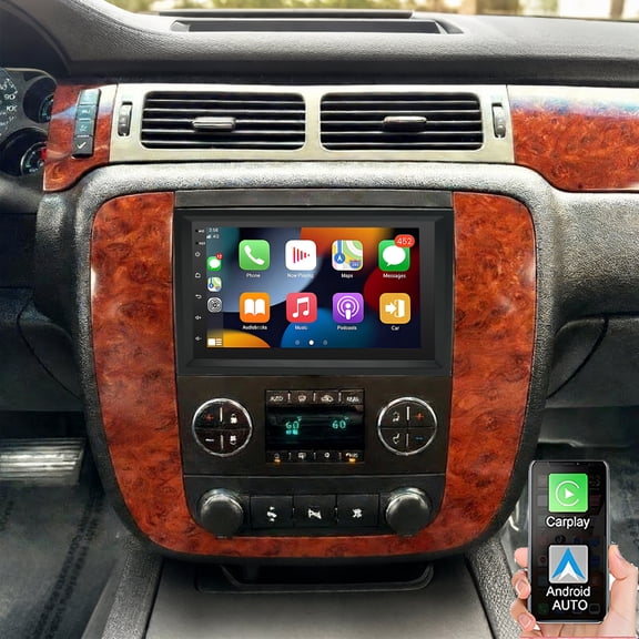 Gsuatey 2 64G Android 15 Car Stereo Radio for Chevrolet Tahoe 2007-2014, 7" Touch Screen Car Player with Wireless CarPlay Android Auto Bluetooth Wifi FM/RDS SWC Mirror Link GPS Backup Camera