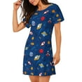 thumbnail image 2 of Naloa Space Print Women Nightgowns,Womens Loungewear,Short Sleeve Sleepwear,Comfy Ladies Nightdress, 2 of 6