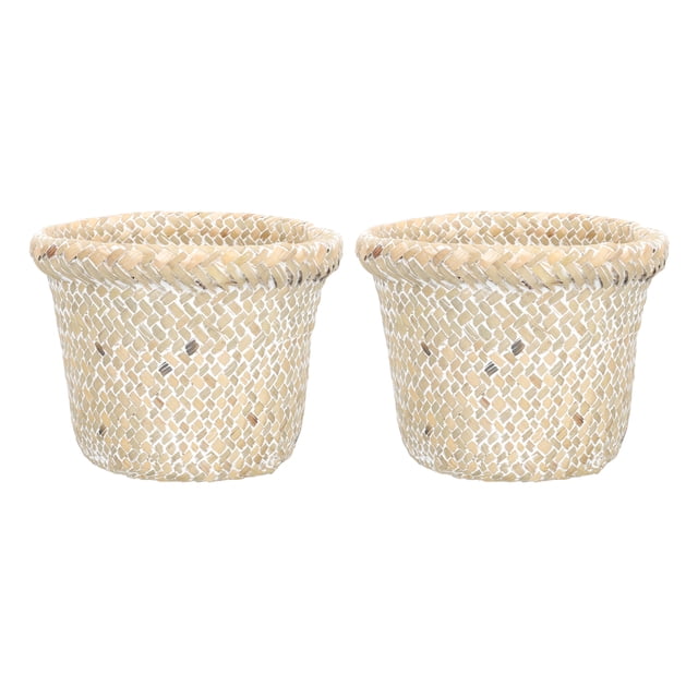Miangastore Home Storage Baskets Vintage Style Synthetic Material 2Pack 5.89X5.89X4.72Inch
