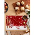 thumbnail image 3 of Merry Christmas Placemats Set of 6,Cotton Linen Table Mats Non-Slip Washable Xmas Ball Ornaments Snow Red Placemat for Holiday Party Dining Snowflake Kitchen Table Decor, 3 of 6