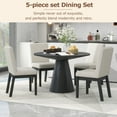 thumbnail image 5 of 5-piece Dining Set Retro Round Table with 4 Upholstered Chairs for Living Room, Dining Room (Black), 5 of 6