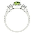 thumbnail image 4 of Three-Stone Engagement Ring for Women - 1.46ct Natural Peridot in 14K White Gold Promise Ring, 4 of 6