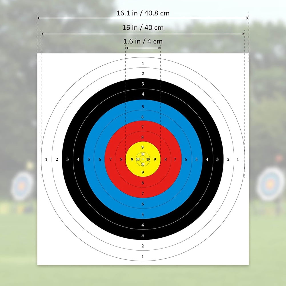 Archery Targets Paper, 50Pcs Bow and -Targets for Hunting Backyard, Archery Target Practice Accessories 10 Rings
