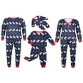thumbnail image 2 of Christmas Family Pajamas Set Cartoon Elk Print Long Sleeve Crew Neck Tops + Elastic Long Pants, 2 of 8