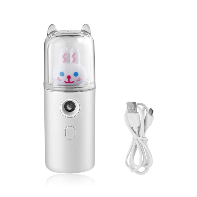 Injueey Rociador de niebla recargable hidratante 30ml Mini humidificador nebulizador vaporizador facial viaje Camping nebulizador herramienta Humidificadores Tipo 2 Blanco