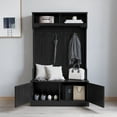 thumbnail image 3 of Merrick Lane Hallway Tree with Bench Seating, Black, 3 of 14