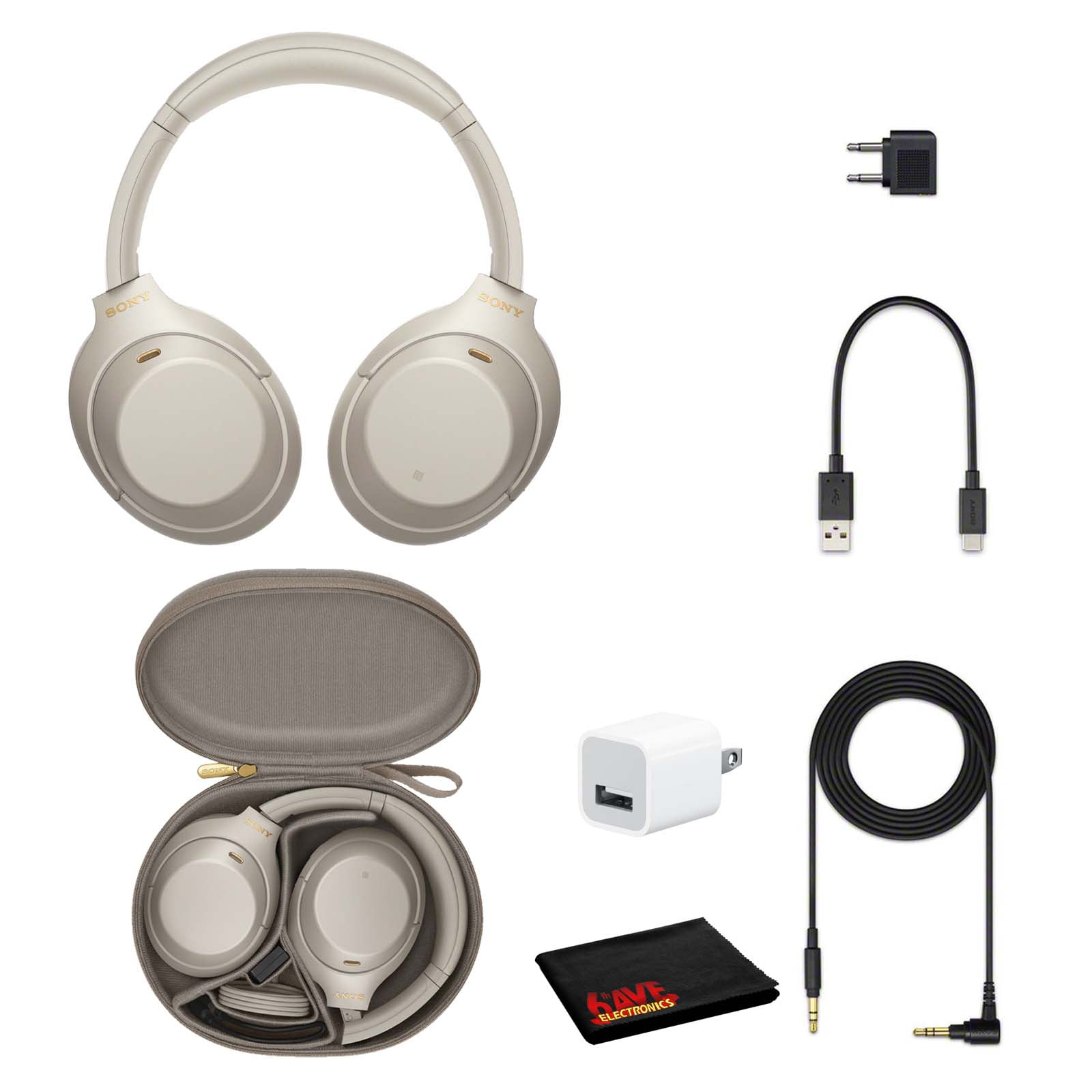 Sony WH-1000XM4 Wireless Noise Canceling Overhead Headphones (Silver