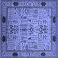 thumbnail image 1 of Ahgly Company Machine Washable Indoor Square Oriental Blue Industrial Area Rugs, 6' Square, 1 of 4