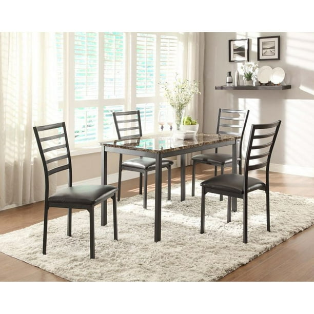 Chelsea Lane Hamilton Faux Marble Top Metal Dining Table Com Chelsea Lane Hamilton Faux Marble Top, Marble And Metal Dining Table