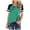 Light Green, variant on Womens Summer Tops T Shirts Raglan Baseball Round Neck Slim Patch Print Blouse Tees
