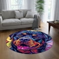 thumbnail image 5 of Vintage Tattoo Round Area Rug, classic flash art circle carpet for studio, hallway or loft, soft washable non-slip floor mat, edgy alternative décor accent, 5 of 7
