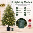 thumbnail image 3 of Ayieyill 4FT Norfolk Pine Christmas Tree, Artificial Norfolk Pine Tree Fake Potted Tree with 80 LED Lights, Indoor Holiday Christmas Decorations, 3 of 10