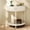 Creamy White, variant on YWEN Entryway Table, Artisan-Crafted Half Moon Fluted Console Tables with 2 Rattan Storage,Small Half Circle Tables for Hallway, Narrow Round Accent Decort Table for Living Room
