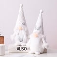 thumbnail image 3 of 2Pcs Christmas Gnome Set White Plush Swedish Tomte Handmade Scandinavian Doll Xmas Elf Sitting Ornament for Home Party Fireplace Table Decoration Supplies, 3 of 10