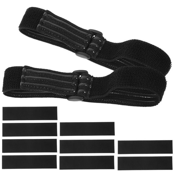 GOOHOCHY  Anti-drop Strap Boots with Stickers Straps Elastic Adjustable Man Miss Black