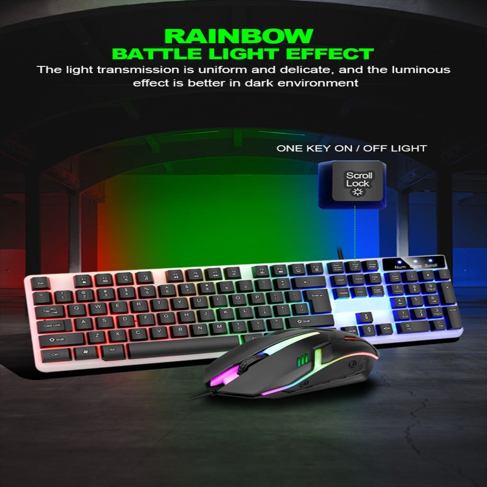 Wired Gaming Keyboard 104-Key, Colorful RGB Backlit Computer Keyboard with Ergonomic Mechanical Feel, Waterproof USB PC Keyboards for Desktop PC Laptop Gaming and Office Use.