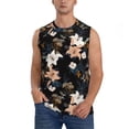 thumbnail image 3 of Uemuo Lilies Flowers Pattern Men's Sleeveless T-Shirt,Muscle Athletic Tank Top, Moisture-wicking Quick-dry Breathable Classic Tee Top for Gym Run Outdoor Sports-Medium, 3 of 8