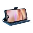 thumbnail image 5 of for iPhone 16 Wallet Case, Pattern PU Leather Purse Phone Case with [Credit Card Slots] [Wrist Strap] Flip Stand Shockproof Full Body Protective Cover for iPhone 16, Blue, 5 of 10