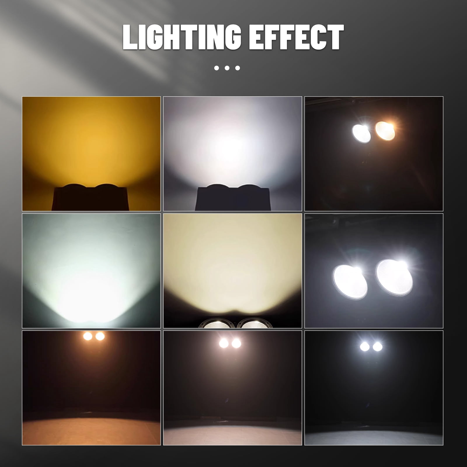 200W Blinder Stage Lights, 2-in-1 Warm & Cool White COB Spotlights, LED Par Lights with Auto/Sound/DMX/Master-Slave Audience Light for Events Wedding Theater Church