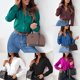 thumbnail image 3 of Women Autumn Casual Lapel Collar Long Sleeve Bottom Blouses Fashion Tops Shirt, 3 of 8