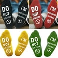 thumbnail image 2 of Unisex Sport Game Cotton Socks Do Not Disturb I Watching Football Letters Print Novelty Socks for Team Player Lover, 2 of 3