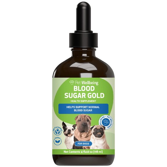 Pet Wellbeing Natural Blood Sugar Level Support for Dogs - Blood Sugar Gold 4oz (118ml)