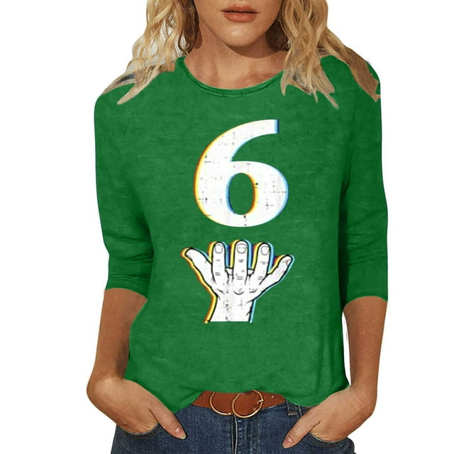 Birdeem Blouses Décontractées pour Femmes, Manches 3/4, Col Rond, Chandail, Haut Imprimé, Blouse Mode