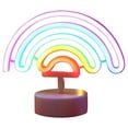thumbnail image 3 of MesaSe Neon Sign LED Rainbow-shaped Neon Light Battery/USB Powered Colorful Neon Lamp with Holder Base Rainbow Nightlight Decorative Table Light for Birthday Bar Party, 3 of 9