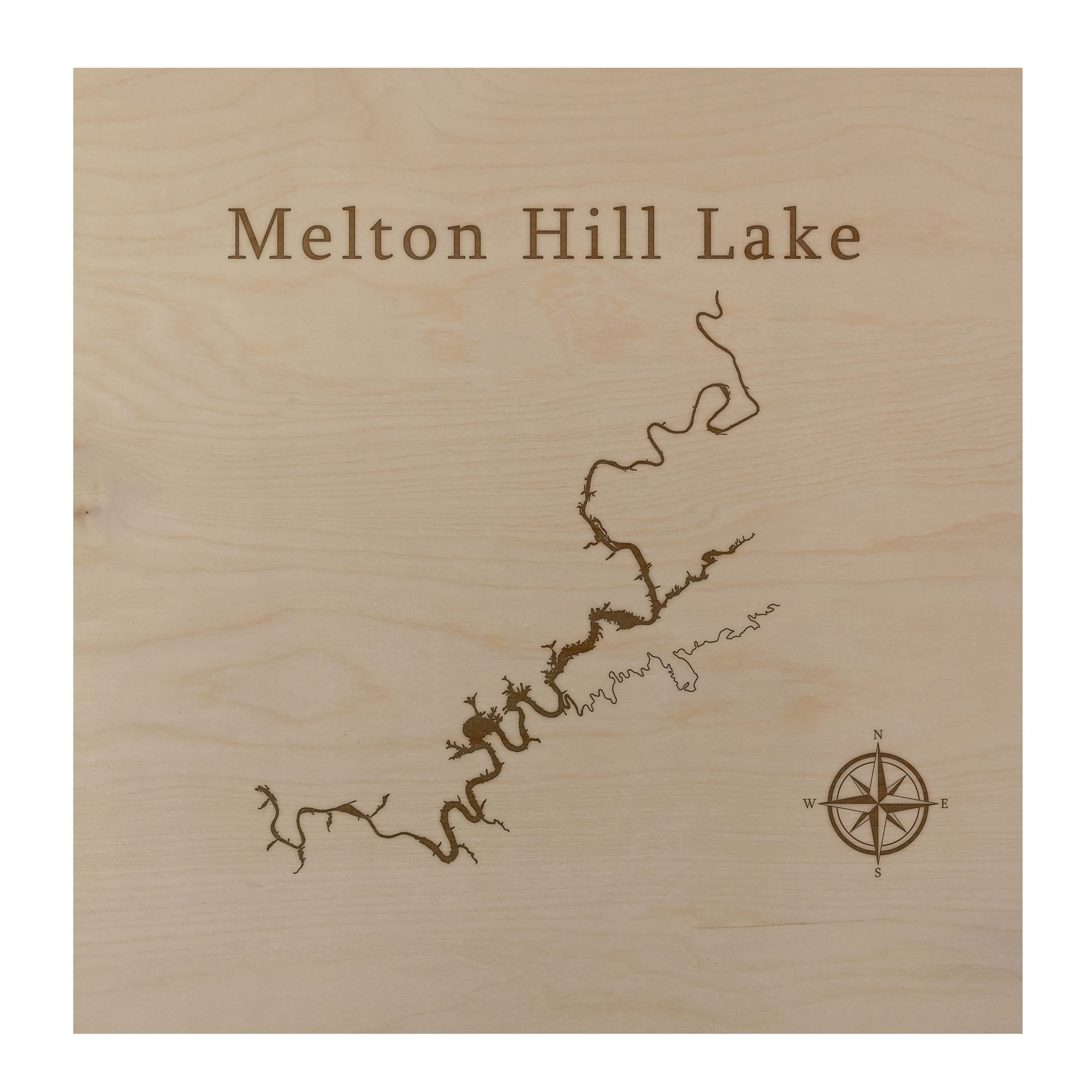 Melton Hill Lake Map 12x12" Birch Wood Wall Art Office Decor Gift