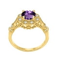 thumbnail image 4 of Aonejewelry 1.00 Carat Round Amethyst Gemstone and Halo Diamond Ring in 10K Solid Rose, White & Yellow Gold, 4 of 8