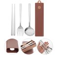 thumbnail image 4 of 1 Set Metal Tableware Set Fork Spoon Chopstick Outdoor Utensil Portable Tableware, 4 of 8