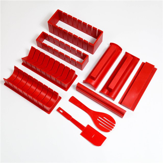 Kit para hacer sushi, fabricante de sushi, tutoriales en video en línea completos con cuchillo para sushi y tapete de bambú, juego para hacer rollos de sushi de 10 piezas, kits de sushi profesion