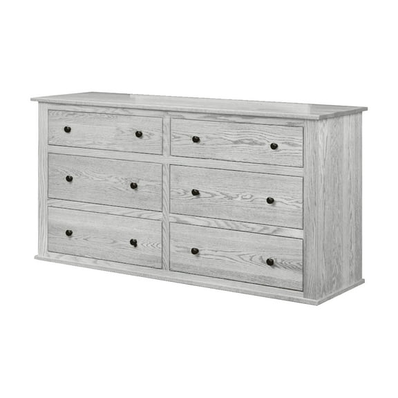 Traditional Oak Solid Wood 6 Drawer Dresser