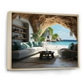 thumbnail image 2 of Designart "Rocky Archways Rocky Beach painting IV" Nautical & Beach Floater Framed Wall Decor, 2 of 7
