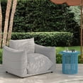 thumbnail image 2 of Saint Tropez Pearl and Black Striped Stuffed Outdoor Armchair, 2 of 4