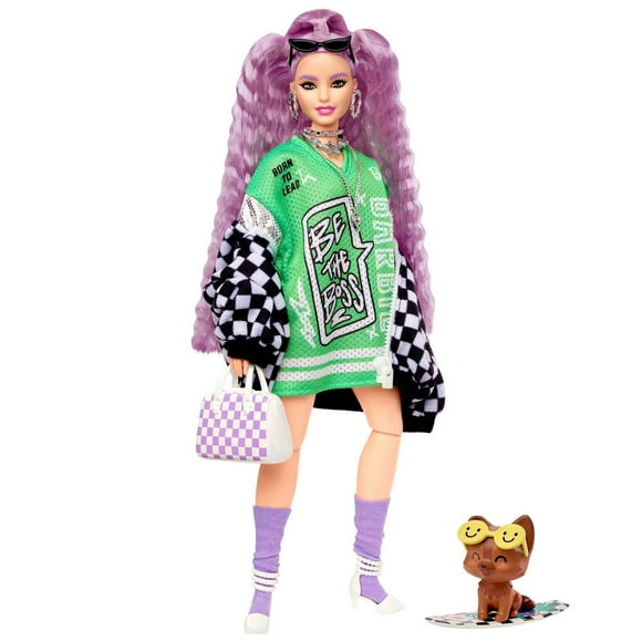 Barbie Extra Doll #18 - Jersey Dress & Oversized Checkered Jacket