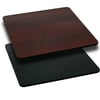 Flash Furniture Glenbrook 42'' Square Table Top with Black or Mahogany Reversible Laminate Top