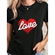 thumbnail image 1 of Valentine'S Day Heart Graphic Stylish Crew Neck Casual Short Sleeve Print Round Neck Short Sleeve T-Camisetas de verano para mujer, manga corta, cuello redondo, casual, lindo, con gráficos, camisetas, 1 of 6