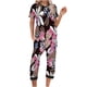 thumbnail image 1 of Traje de mujer de manga corta con cuello en V y pantalones cortos estampados Wmkox8yi  bvn1667, 1 of 4