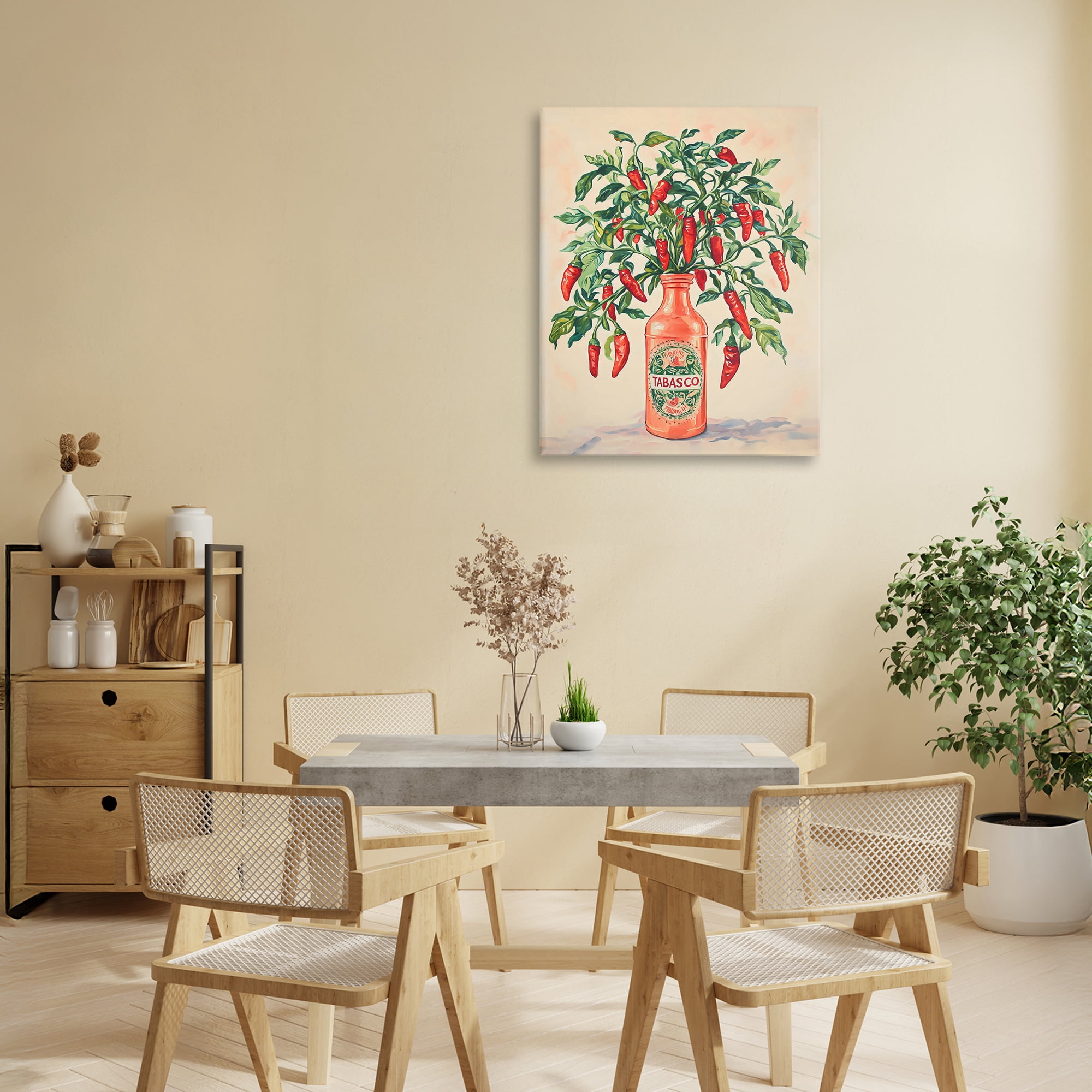 Stupell Industries Chili Peppers in Hot Sauce Vase Canvas Wall Art, design by The Prints Vibe