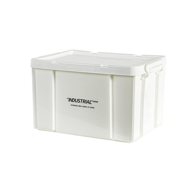 Caja de almacenamiento para acampar, contenedor de almacenamiento resistente, contenedor de almacenamiento apilable portátil Blanco