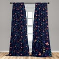 thumbnail image 4 of Ambesonne Fantasy Vibes Curtains, Dreamy Xmas Gnomes, Pair of 28"x95", Dark Indigo Multicolor, 4 of 4