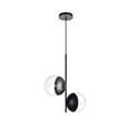 thumbnail image 3 of Eclipse 2 Lights Black Pendant With Clear Glass, 3 of 5