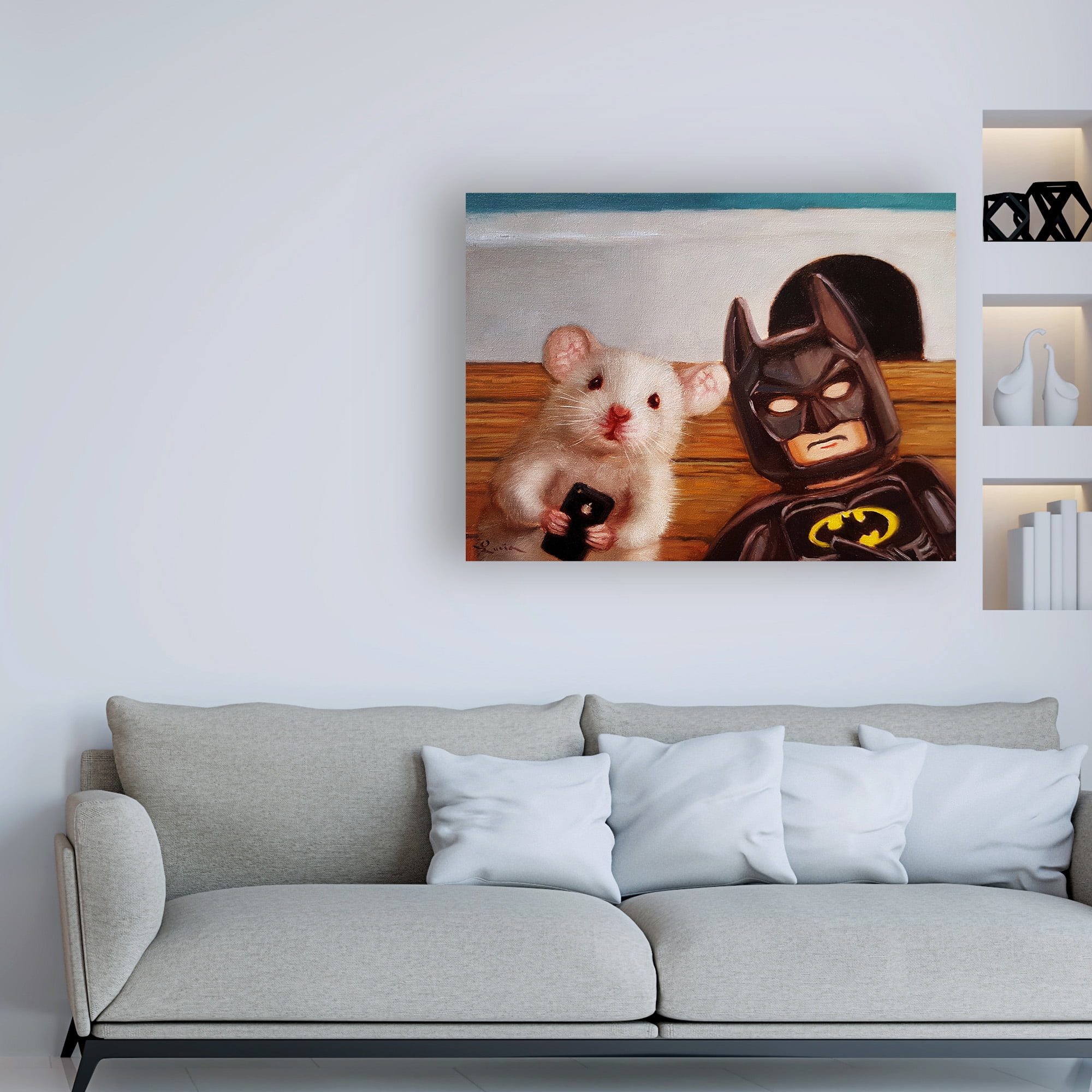 Trademark Fine Art 'Selfie with Batman' Canvas Art by Lucia Hefferna